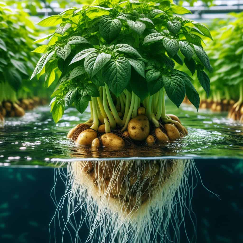 Deep water culture potatoes