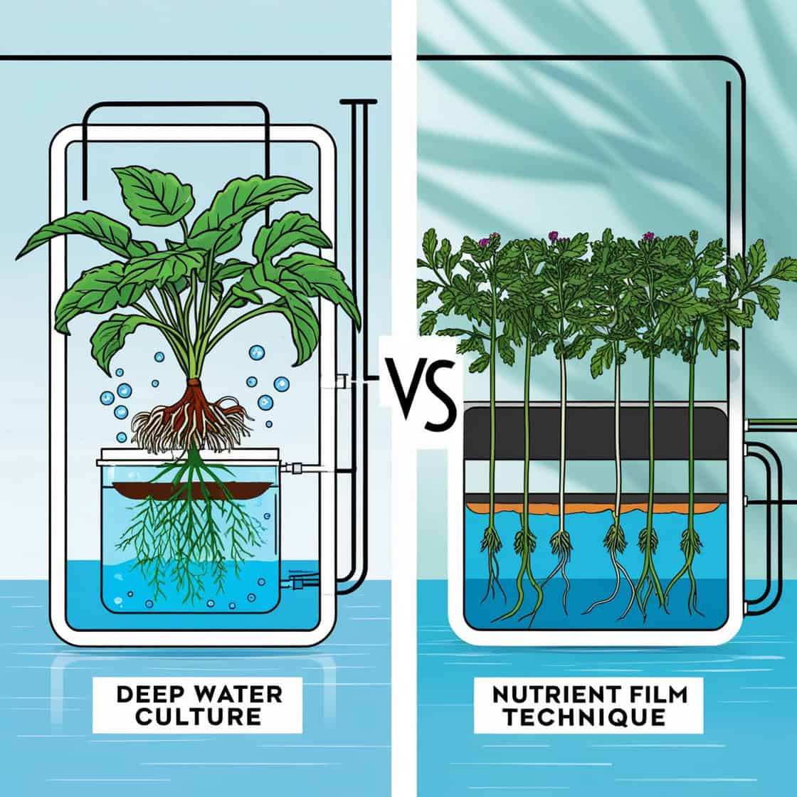 Deep water culture vs. nutrient film technique