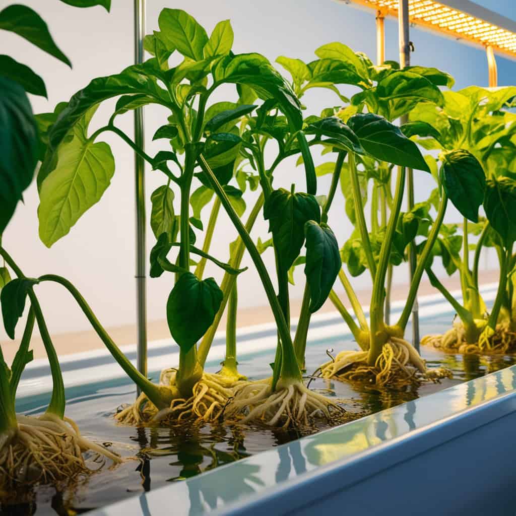 Pepper plants deep water culture