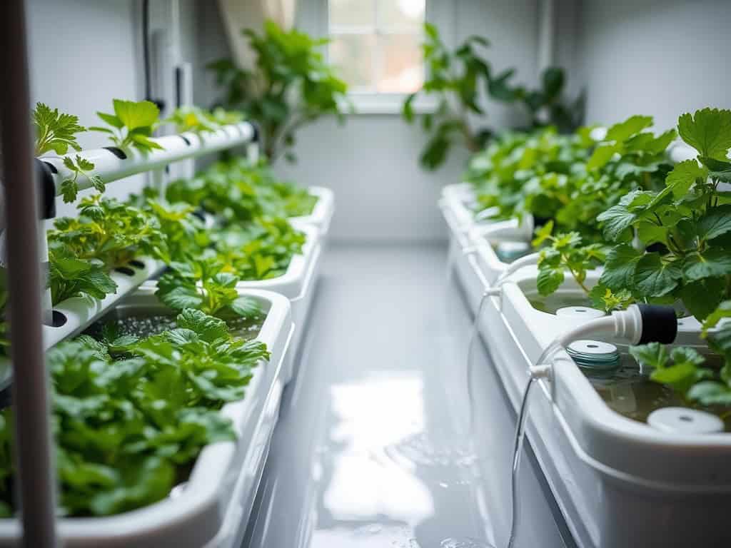 a group of plants in a room